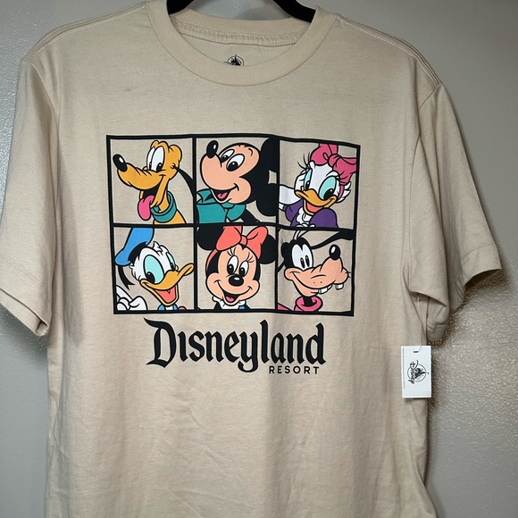 Beige/Tan/Cream Mickey and Friends Disneyland Oversized T-Shirt - Picture 1 of 6